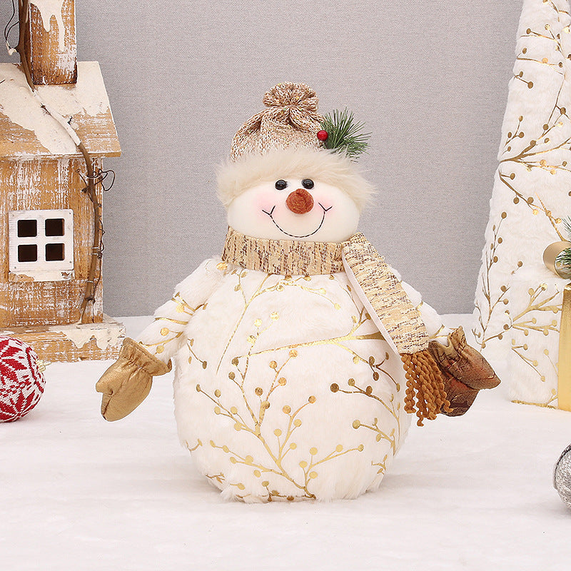 HKM-629587 Velvet Christmas Snowman Decor with Pointed and Round Hats in Various Sizes