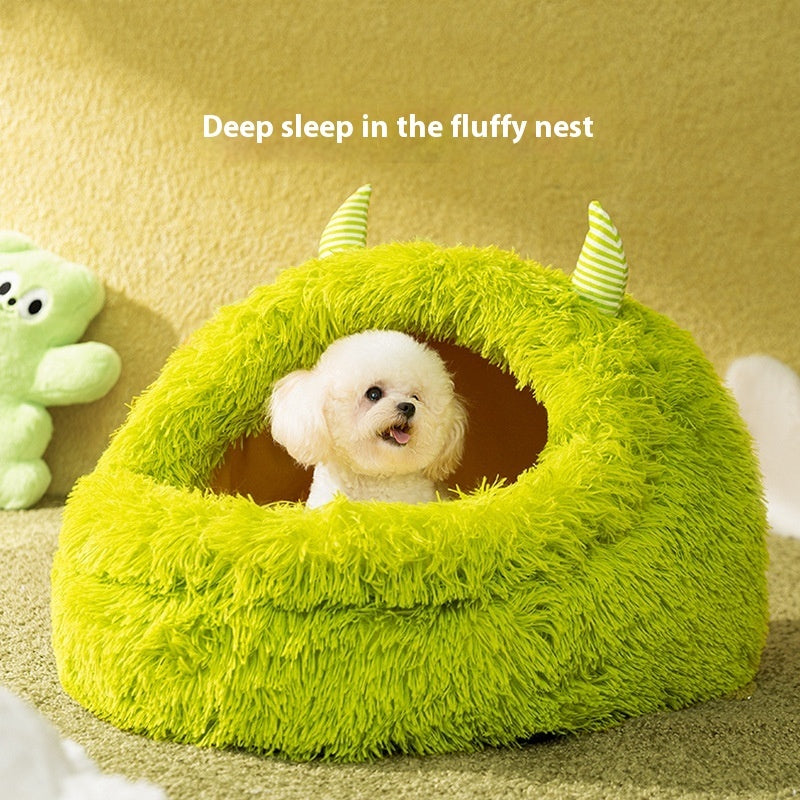 HKM-6296125 Warm Thickened Plush Pet Bed for Dogs - Autumn & Winter Comfort in Multiple Sizes