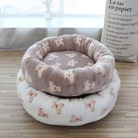HKM-6296509 Cozy Deep Sleep Pet Bed for Dogs and Cats in Mocha Bear, Milk White Bear, or Blue and White Bear