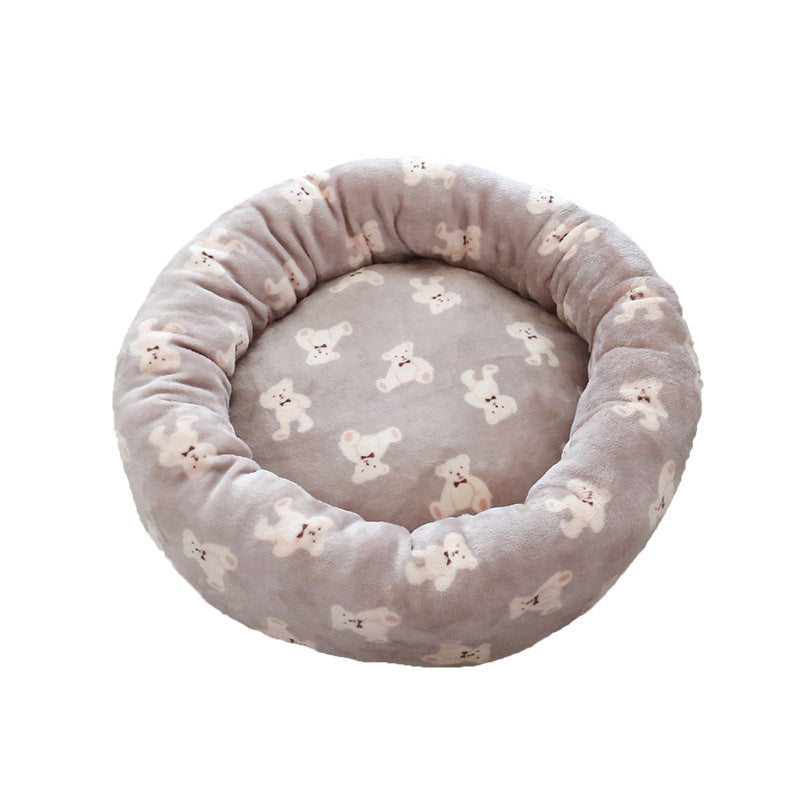 HKM-6296509 Cozy Deep Sleep Pet Bed for Dogs and Cats in Mocha Bear, Milk White Bear, or Blue and White Bear