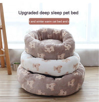 HKM-6296509 Cozy Deep Sleep Pet Bed for Dogs and Cats in Mocha Bear, Milk White Bear, or Blue and White Bear