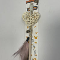 HKM-6297277 Wooden Teaser Sticks with Rattan Balls for Cats