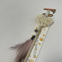HKM-6297277 Wooden Teaser Sticks with Rattan Balls for Cats