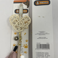 HKM-6297277 Wooden Teaser Sticks with Rattan Balls for Cats
