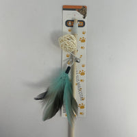HKM-6297277 Wooden Teaser Sticks with Rattan Balls for Cats