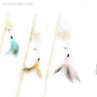 HKM-6297277 Wooden Teaser Sticks with Rattan Balls for Cats