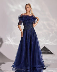 HKM-629843 Elegant Blue Evening Dress for Ladies - Model EZ25129