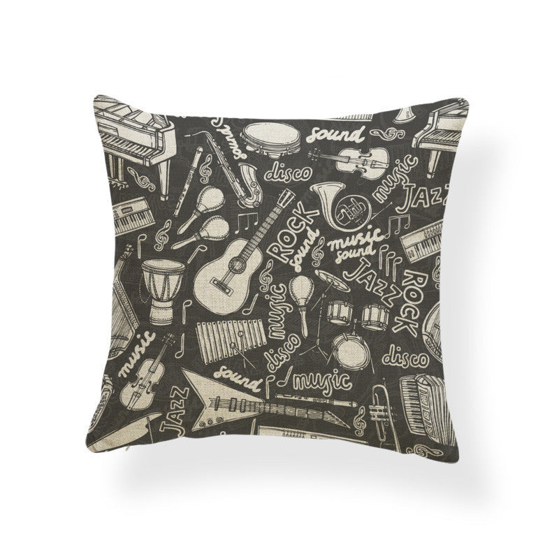 HKM-629971 Cartoon-Inspired Cotton and Linen Pillowcase with Polyester Filling