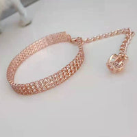 HKM-6300221 Crown Design Gold Chain Dog Collar with Rhinestones ¨C Durable and Stylish