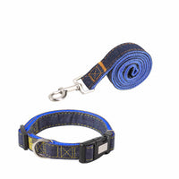 HKM-6301501 Durable Denim Pet Leash with Padded Handles and Shock-Absorbing Chest Strap