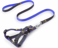 HKM-6301501 Durable Denim Pet Leash with Padded Handles and Shock-Absorbing Chest Strap