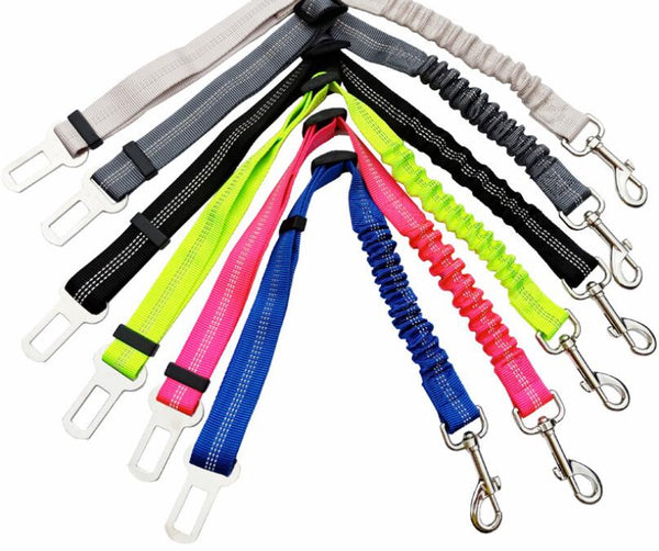 HKM-6302013 Adjustable Dog Seat Belt with Elastic Buffer and Reflective Safety Features