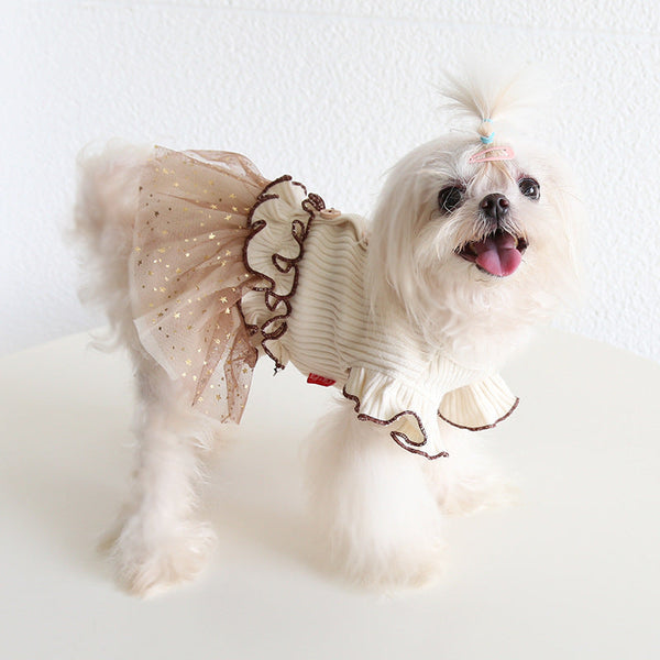 HKM-6302781 Vintage Flounced Sleeve Skirt Pet Costume for Cats and Dogs - Multiple Colors and Sizes Available