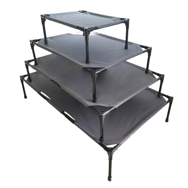 HKM-630291 Elevated Large Outdoor Pet Camping Bed - Stainless Steel, All-Season Design, Easy to Clean
