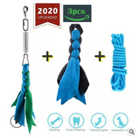 HKM-6303037 Stainless Steel Spring Pole with Cotton Rope for Active Dogs