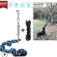 HKM-6303037 Stainless Steel Spring Pole with Cotton Rope for Active Dogs