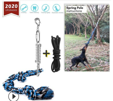 HKM-6303037 Stainless Steel Spring Pole with Cotton Rope for Active Dogs