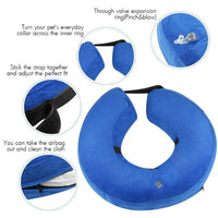 HKM-6304189 Inflatable Protective Collar for Dogs and Cats - Sizes S, M, L, XL in Cloth and PVC