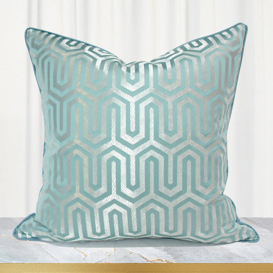 HKM-630419 Light Blue Geometric Abstract Throw Pillowcase, Polyester Fiber, 45x45cm, 50x50cm, 30x50cm