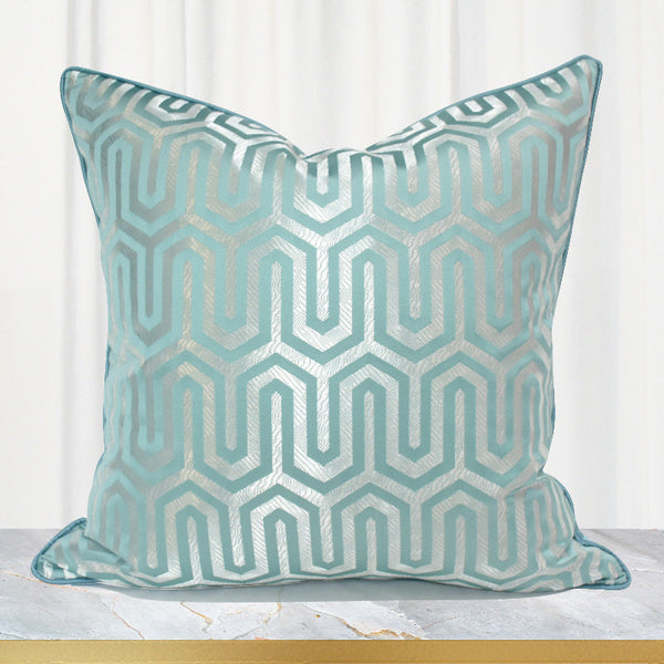 HKM-630419 Light Blue Geometric Abstract Throw Pillowcase, Polyester Fiber, 45x45cm, 50x50cm, 30x50cm