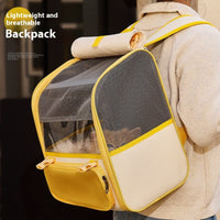 HKM-6304445 Stylish Gray and Yellow Large Capacity Backpack for Pets