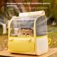 HKM-6304445 Stylish Gray and Yellow Large Capacity Backpack for Pets