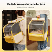 HKM-6304445 Stylish Gray and Yellow Large Capacity Backpack for Pets