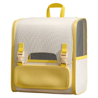 HKM-6304445 Stylish Gray and Yellow Large Capacity Backpack for Pets