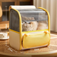 HKM-6304445 Stylish Gray and Yellow Large Capacity Backpack for Pets