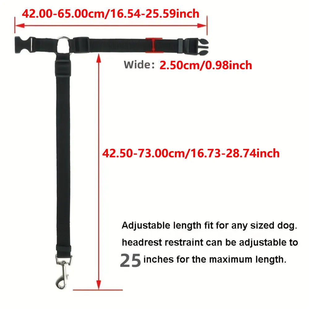 HKM-6305469 Adjustable Two-in-One Pet Safety Seat Belt Harness and Leash for Dogs and Cats