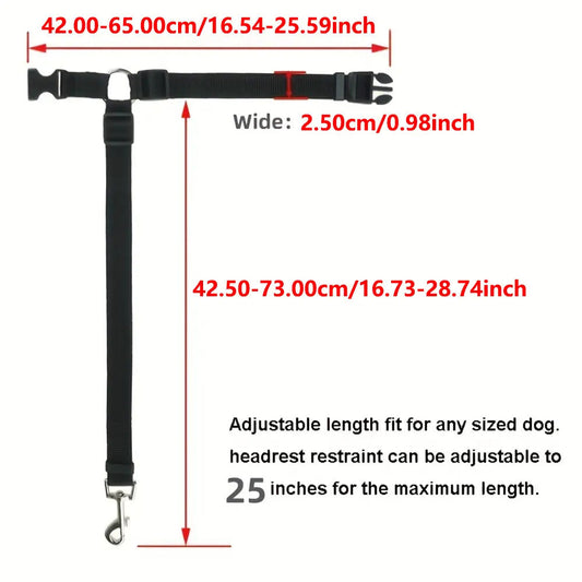 HKM-6305469 Adjustable Two-in-One Pet Safety Seat Belt Harness and Leash for Dogs and Cats