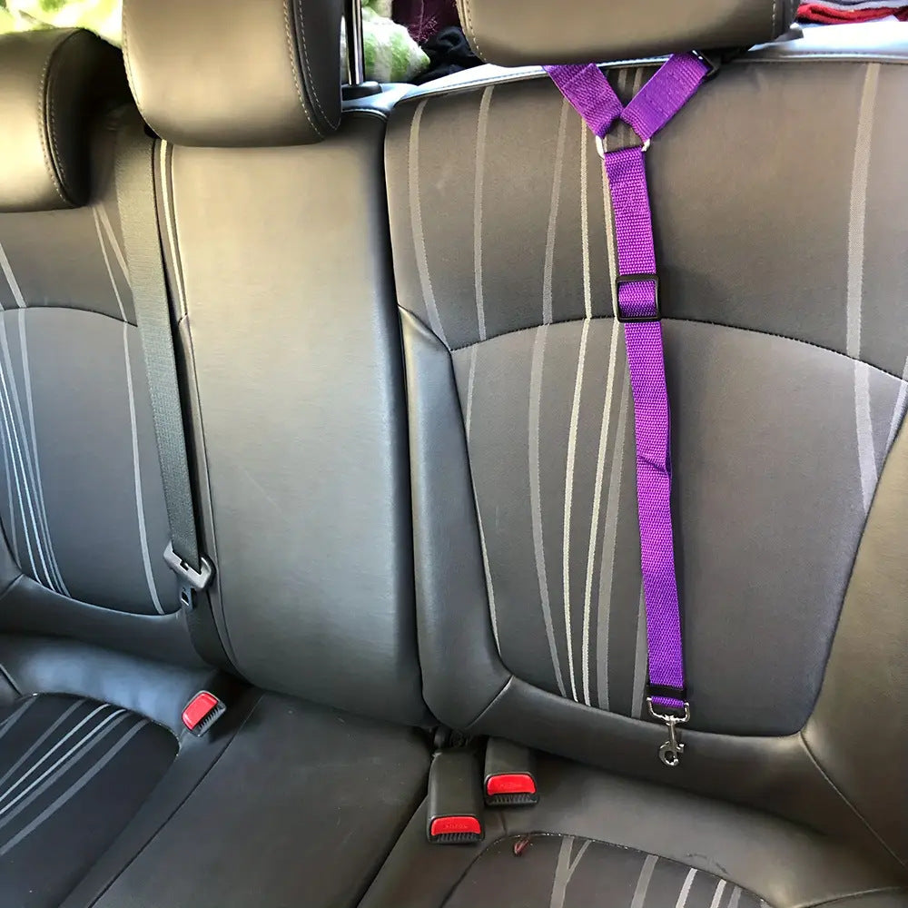 HKM-6305469 Adjustable Two-in-One Pet Safety Seat Belt Harness and Leash for Dogs and Cats