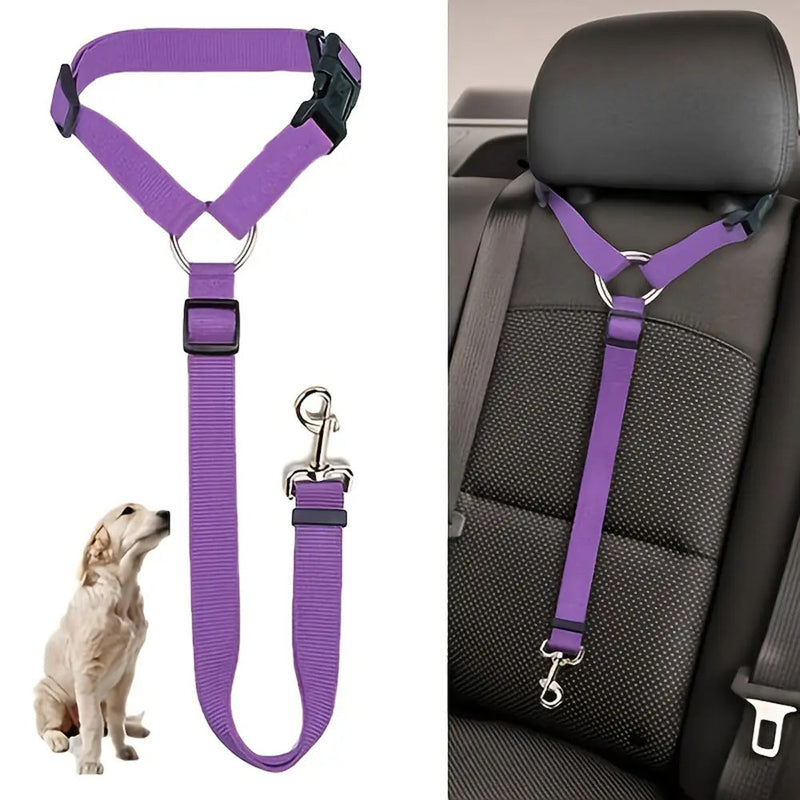 HKM-6305469 Adjustable Two-in-One Pet Safety Seat Belt Harness and Leash for Dogs and Cats