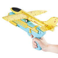HKM-630547 Foam Flying Plane Gun Toy Set - 4 in 1 Ejection Airplane with Soft Bullet for Kids 6 Years and Up