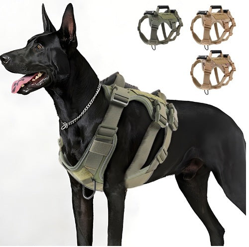 HKM-6307261 Reflective Breathable Chest Harness for Medium and Large Dogs - Anti-Breakaway Tactical Design