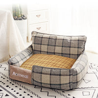 HKM-6308029 Classic Removable Pet Kennel Bed with Cotton and Linen Fabric, Detachable Design for Easy Cleaning, Multiple Sizes Available