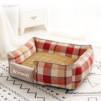 HKM-6308029 Classic Removable Pet Kennel Bed with Cotton and Linen Fabric, Detachable Design for Easy Cleaning, Multiple Sizes Available