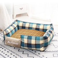 HKM-6308029 Classic Removable Pet Kennel Bed with Cotton and Linen Fabric, Detachable Design for Easy Cleaning, Multiple Sizes Available