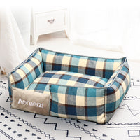 HKM-6308029 Classic Removable Pet Kennel Bed with Cotton and Linen Fabric, Detachable Design for Easy Cleaning, Multiple Sizes Available
