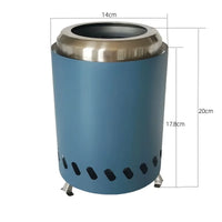 HKM-630803 5.5" Low Smokeless Outdoor Camping Stove - Stainless Steel Portable Tabletop Fire Pit