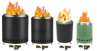 HKM-630803 5.5" Low Smokeless Outdoor Camping Stove - Stainless Steel Portable Tabletop Fire Pit
