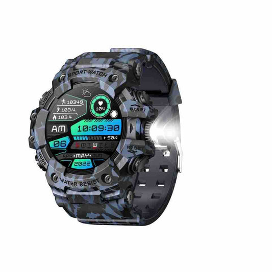 HKM-630803 Smart Watch with Heart Rate Monitoring, Sleep Tracking, Waterproof Design, and Smart Reminders - Available in Black and Camouflage Colors