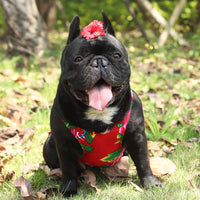 HKM-6308541 Casual Pet Vest for Pugs and Schnauzers in Ethnic Style, Cotton Silk, Available in Red and Green