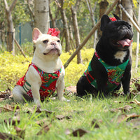 HKM-6308541 Casual Pet Vest for Pugs and Schnauzers in Ethnic Style, Cotton Silk, Available in Red and Green