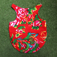 HKM-6308541 Casual Pet Vest for Pugs and Schnauzers in Ethnic Style, Cotton Silk, Available in Red and Green