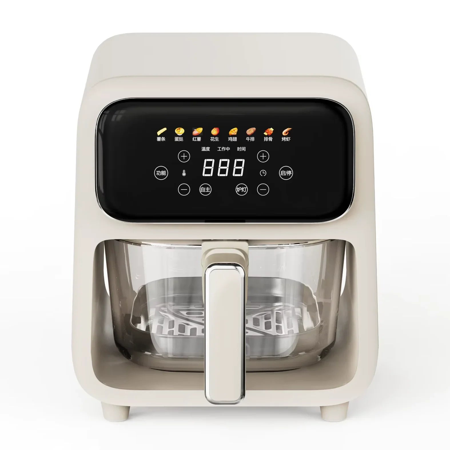 HKM-630867 Digital Touch Control Air Fryer for Healthy Cooking, 4L Capacity with Presets for French Fries and Chicken