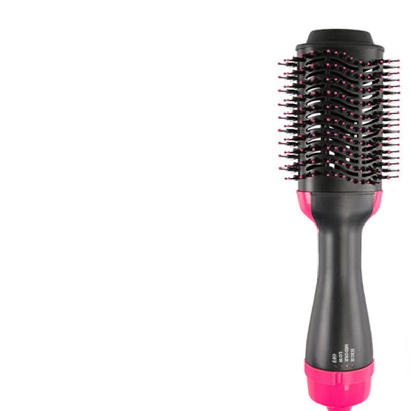 HKM-630867 Three-in-One Hot Air Comb for Easy Hair Drying, Curling, and Straightening in Pink, 1000W with 360-Degree Rotating Power Cord