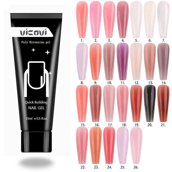 HKM-630931 Crystal Quick Extension Nail Glue 15ml - Orange, Rose Powder, Deep Powder, Bean Paste, White, Custard, Transparent Options Available