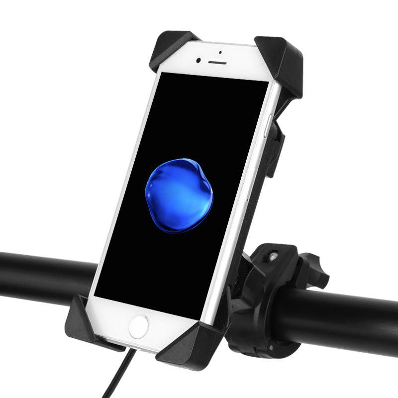 HKM-630995 Shockproof Motorcycle Phone Holder with Universal USB Charger, Fits Devices 3.5" to 7", Handlebar Mount