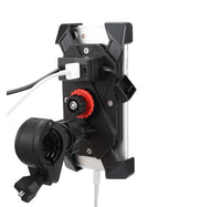 HKM-630995 Shockproof Motorcycle Phone Holder with Universal USB Charger, Fits Devices 3.5" to 7", Handlebar Mount